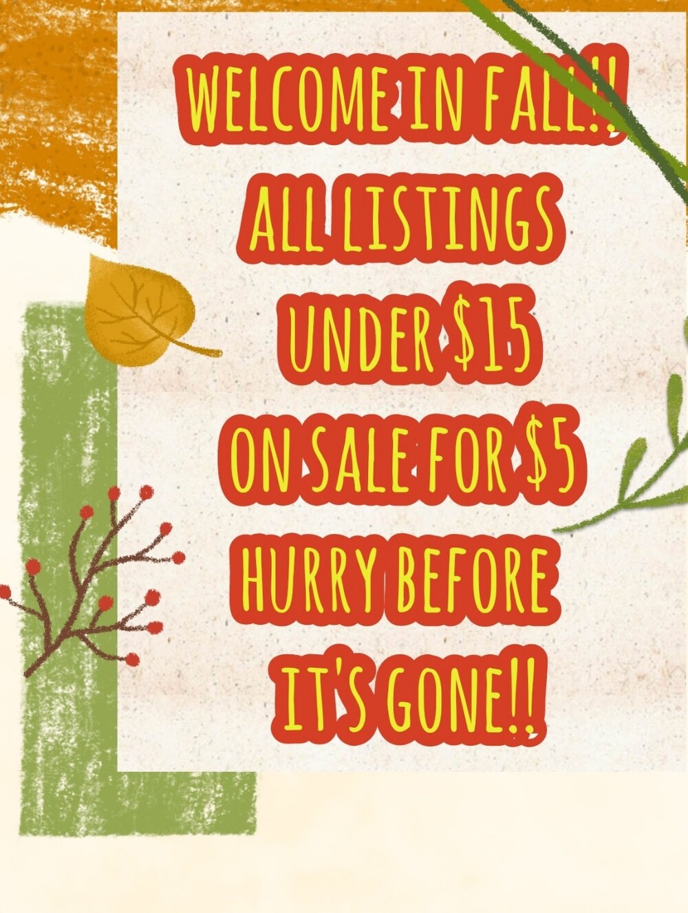 Sale All Listings Under $15